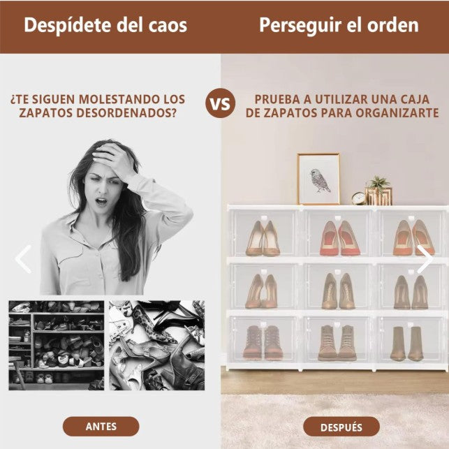 Ordena hasta 12 pares de zapatos — organizador plegable de 6 niveles